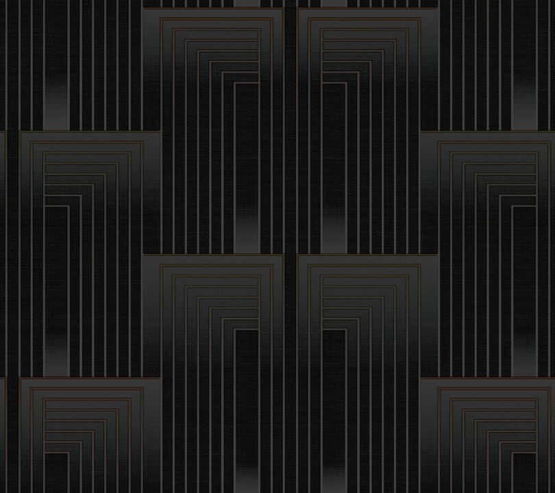 Vanishing Black & Copper Peel & Stick Wallpaper