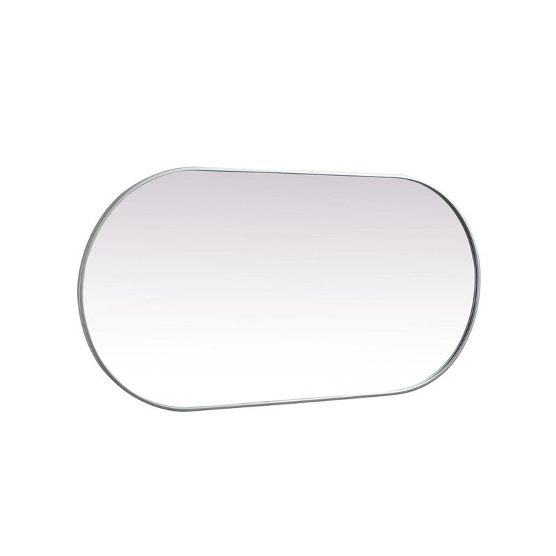 Elegant Decor Metal Frame Oval Mirror 30x60 Inch in Silver