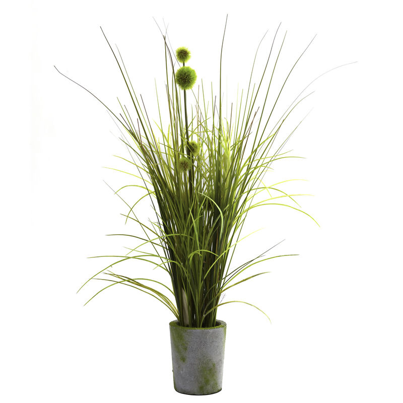 Hivvago Grass & Dandelion w/Cement Planter