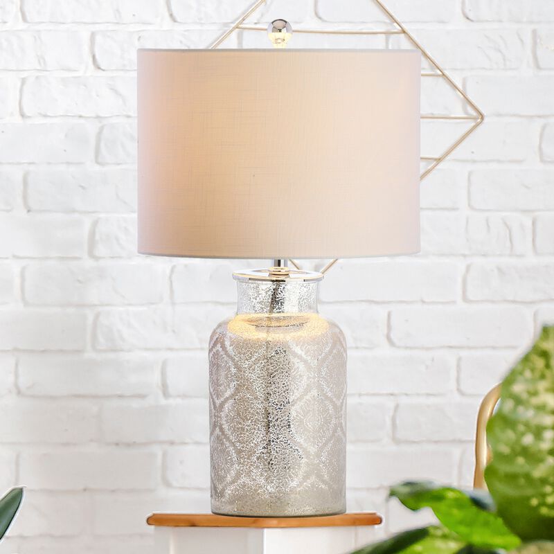 Emilia Trellis Pattern Glass LED Table Lamp