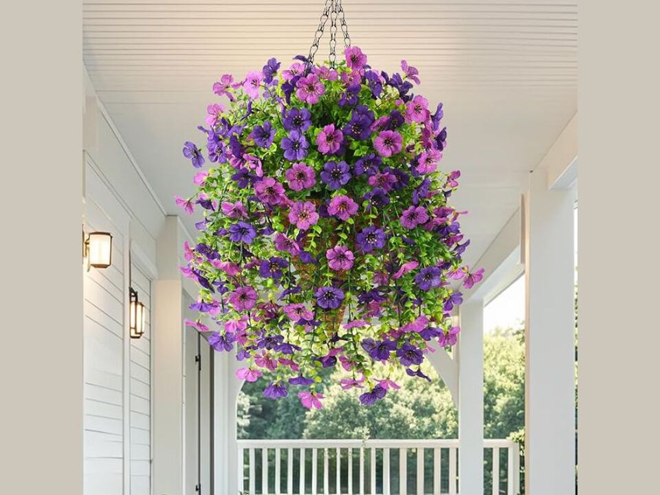 Artificial Hanging Daisy Flowers UV Resistant Outdoor Garden Porch Decor