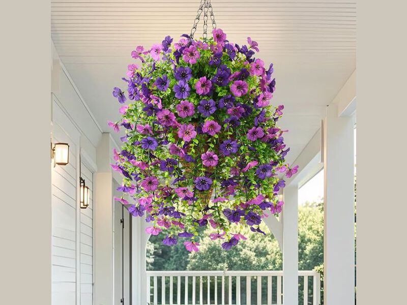 Artificial Hanging Daisy Flowers UV Resistant Outdoor Garden Porch Decor image number 1