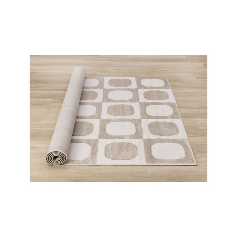 Novelle Home Logan Beige Cream Soft Mid-Century Modern Rug, 5'3 X 7'7 image number 3