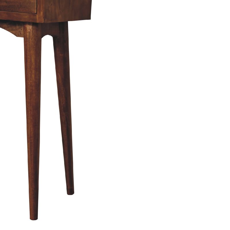 Artisan Furniture Solid Wood Mini Chestnut Hallway Console, 2 Drawers, Brown image number 6