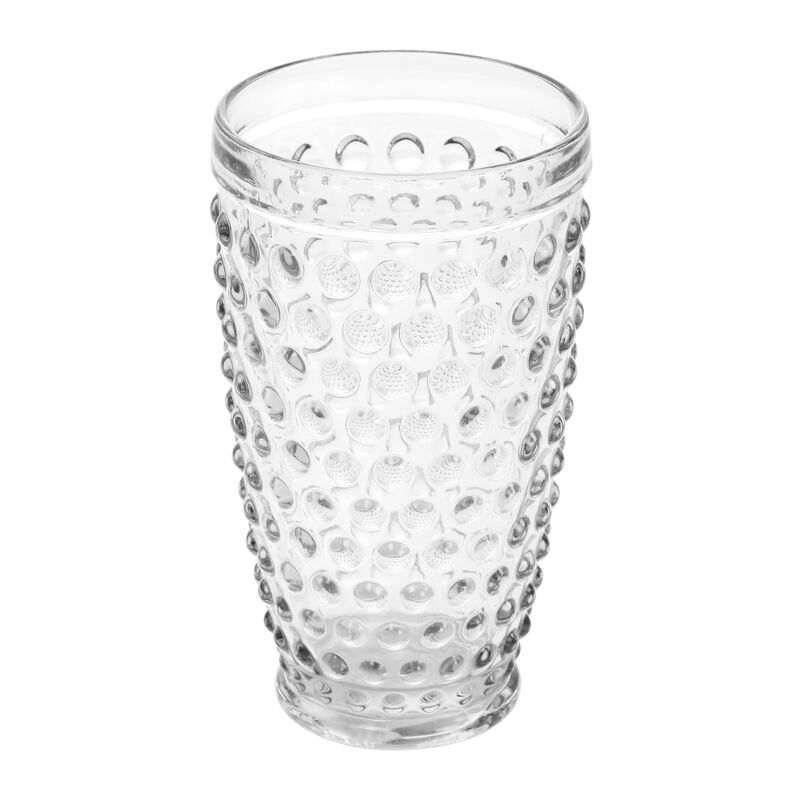 Martha Stewart 6 Piece Hobnail Handmade Glass Tumbler Set in Clear