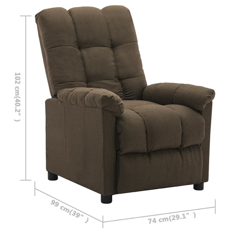 Recliner Brown Fabric image number 9
