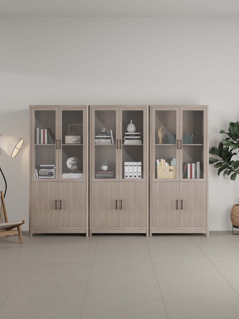 Jodie Light Gray Bookcase (Set of 3)