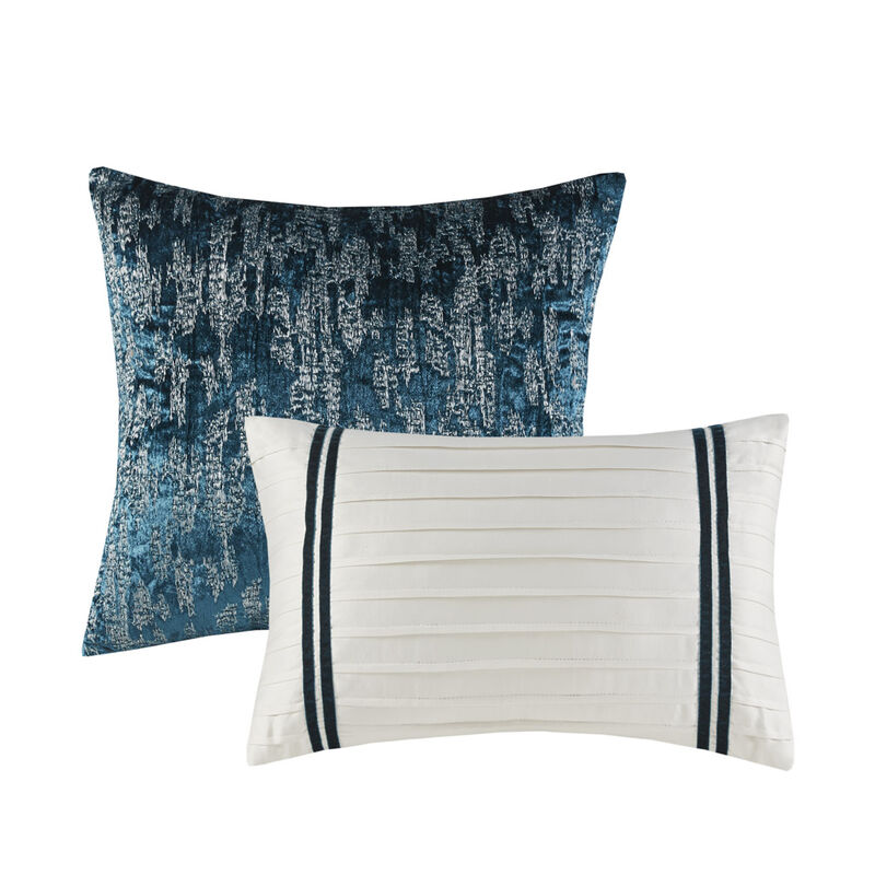 Gracie Mills 5-Piece Solid Crinkle Velvet Comforter Set