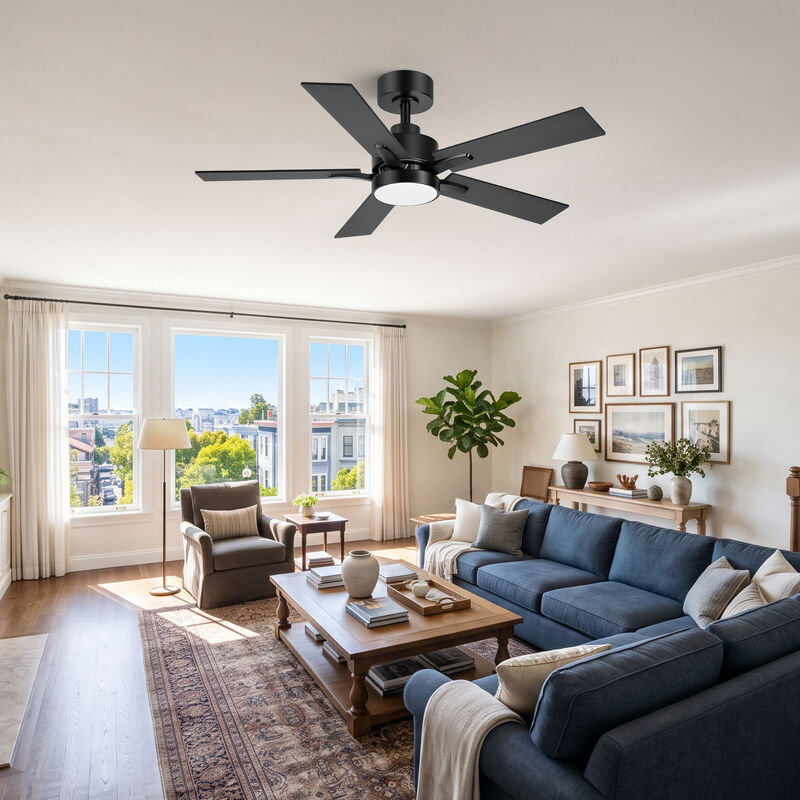Breezary 42" LED Ceiling Fan with Light , Modern Indoor Fan, 5 Blade, Remote Control, 6 Speed image number 8