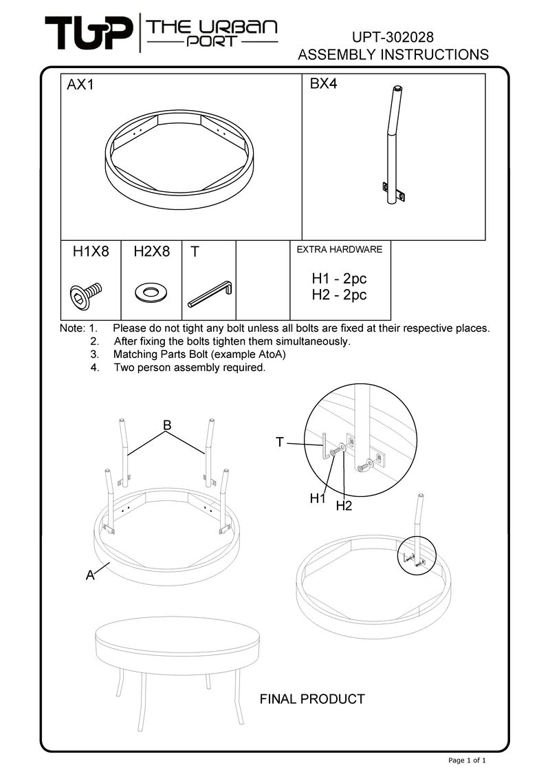 32 Inch Coffee Table, Handcrafted Mango Wood Round Top, Black Metal Angled Legs