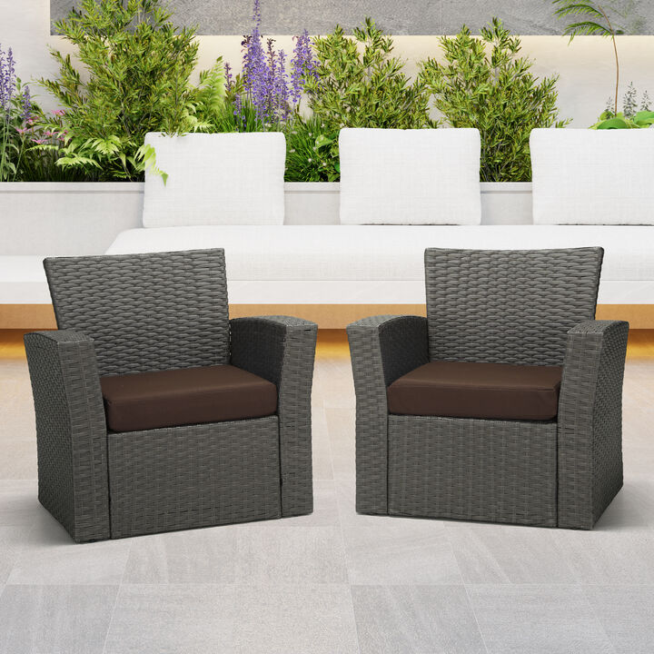 WestinTrends Outdoor Patio Furniture Seat Chair Square Cushions Set of 2, 20" x 19"