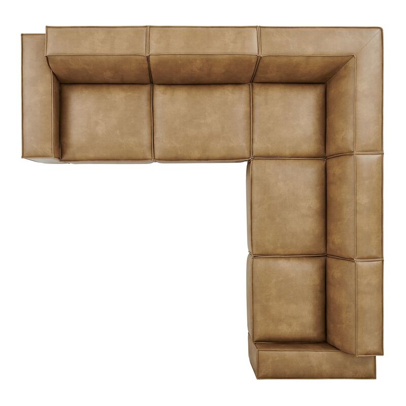 Restore 5-Piece Vegan Leather Modular L-Shaped Sofa image number 7