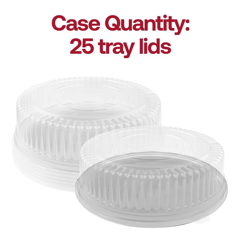 16" Clear Round Plastic Tray Lids (25 Lids) image number 4