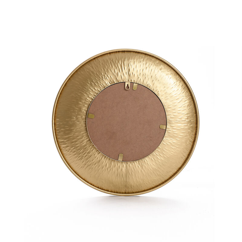 Hammered Round Wall Mirror 3PC Set, Gold image number 8