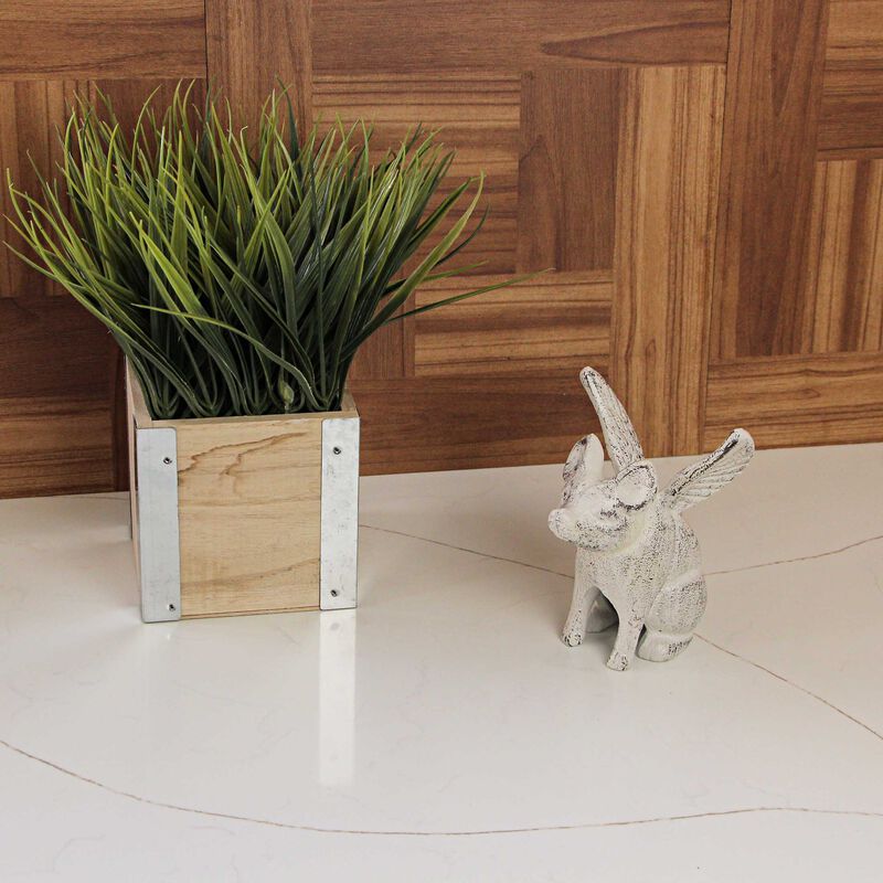 Set of 2 Cast Iron Distressed White Flying Pig Bookends Rustic Decorative Home image number 5