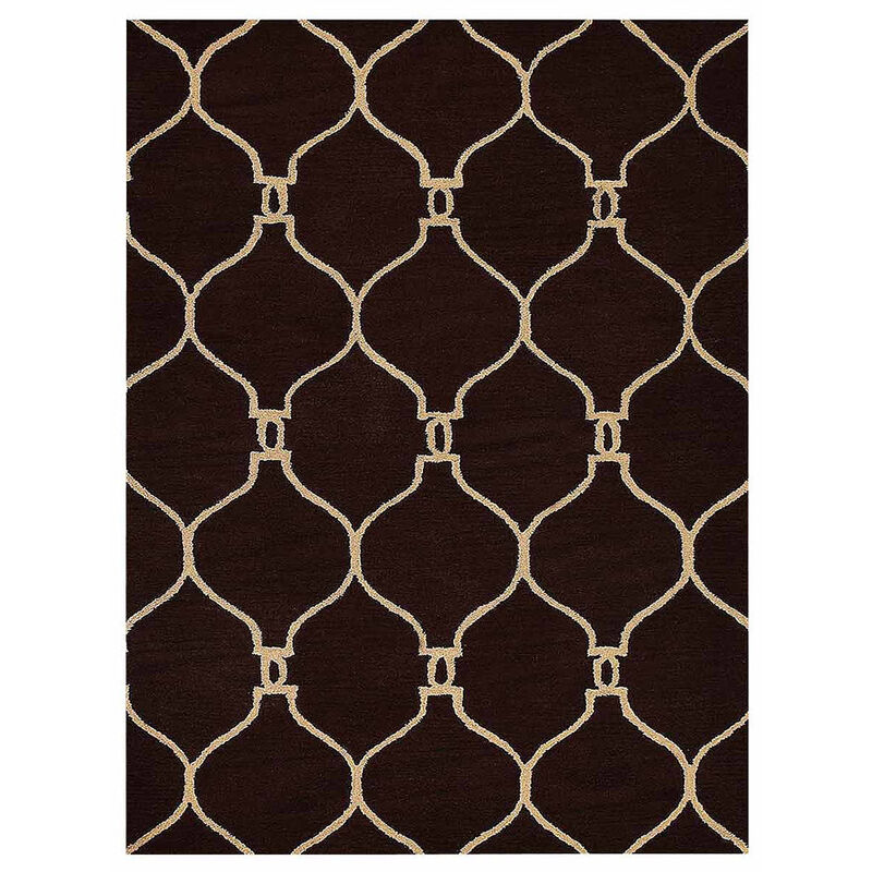 RUGSOTIC CARPETS HAND TUFTED WOOL ECO-FRIENDLY AREA RUGS  - Rectangle Shape, Brown & Beige, Geometric Modern Design, High Pile Handmade Area Rugs for Living Room, Bed Room (K01004) image number 0