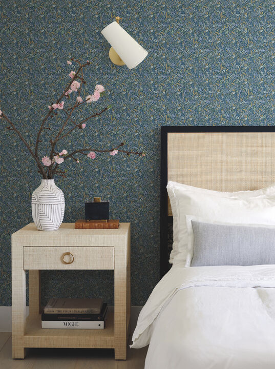Tapestry Indigo Wallpaper