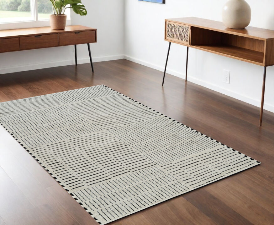 HomeRoots Abstract Distressed Area Rug