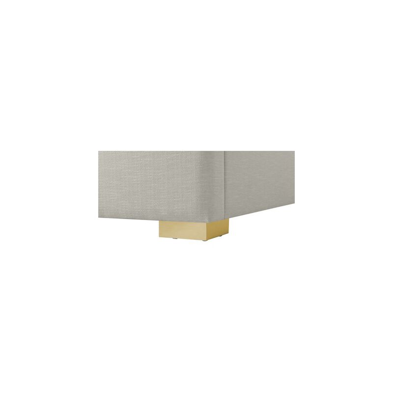 Meridian Furniture Royce Beige Linen Textured Fabric King Bed