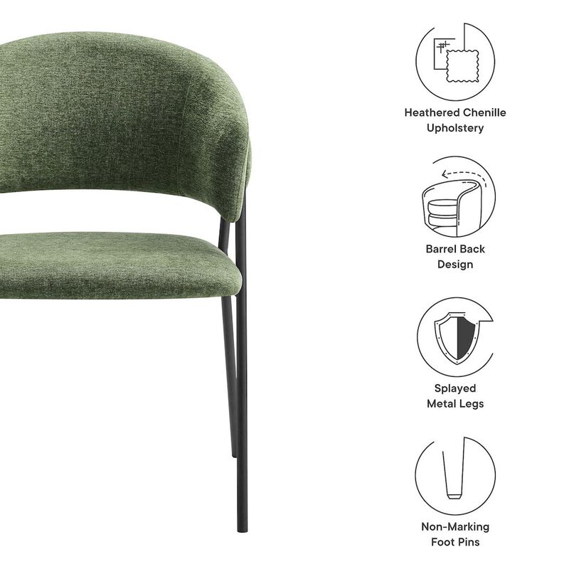 Nella Upholstered Heathered Chenille Dining Chairs Set of 2 image number 2