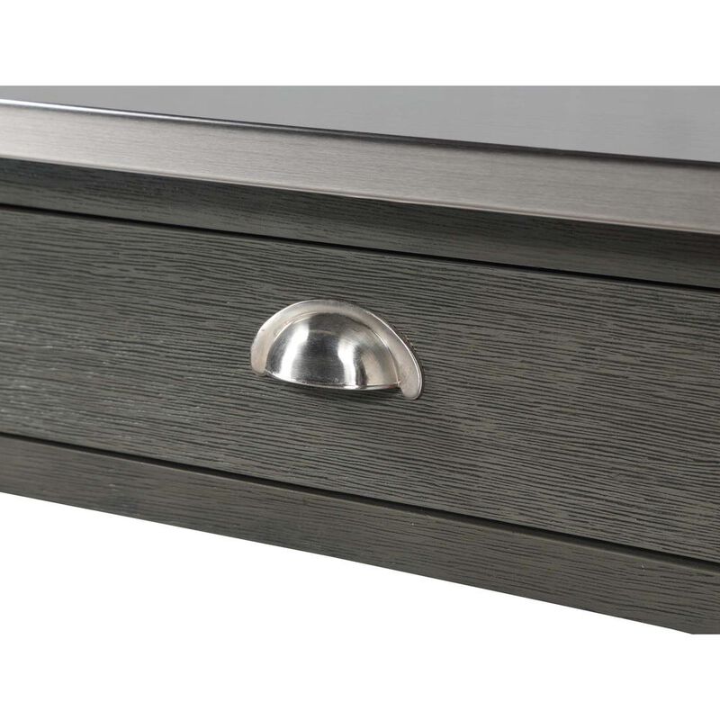 Convenience Concepts French Country 3 Tier Stainless Steel Kitchen Cart with Drawers