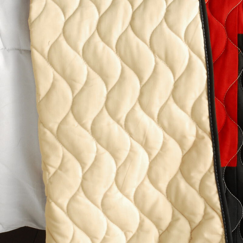 Vermicelli Quilted Patchwork Bedding Set Queen Size Shinning Decorative Design image number 3