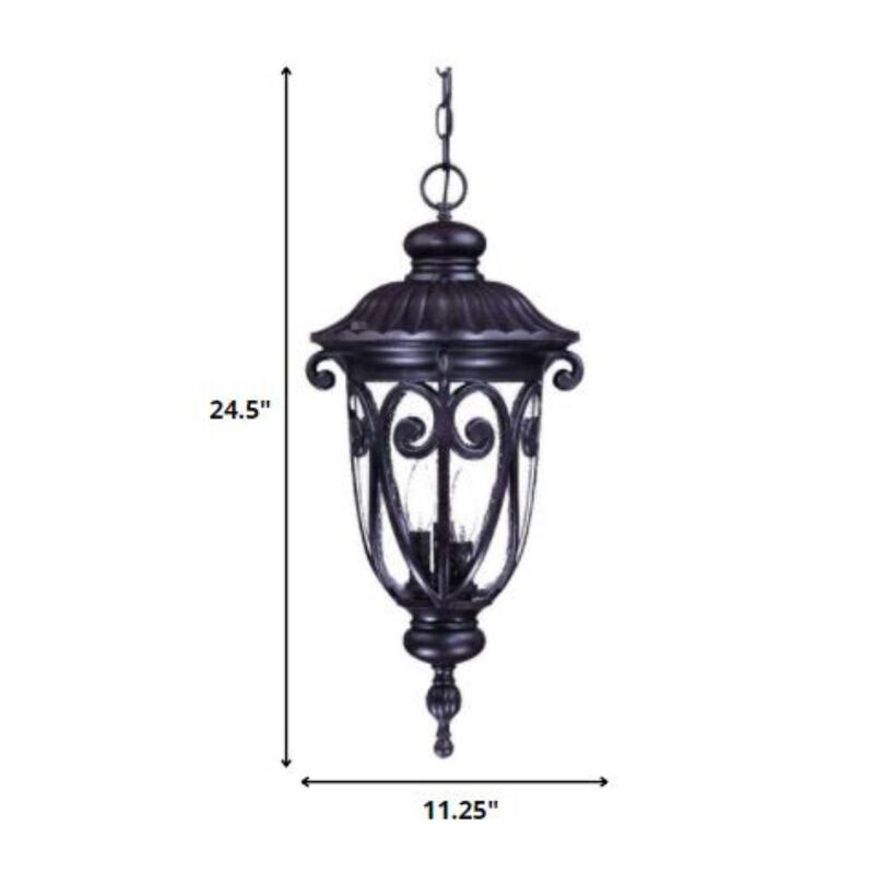 Hivvago Naples 3-Light Marbelized Mahogany Hanging Light
