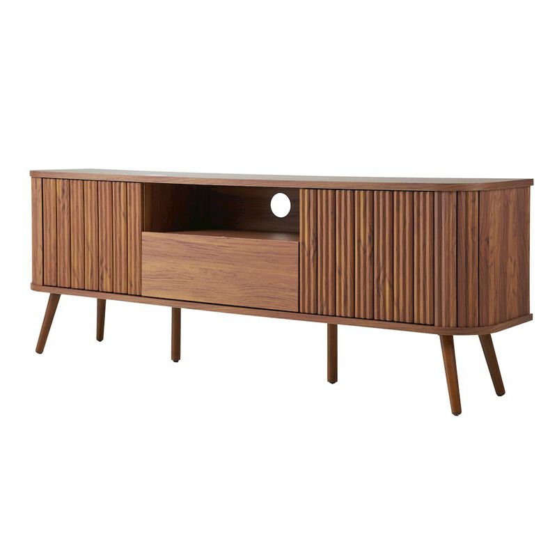 Jonathan Y Damien Farmhouse Curved TV Stand