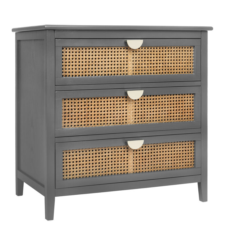 Streamdale 3-Drawer Rattan Cabinet