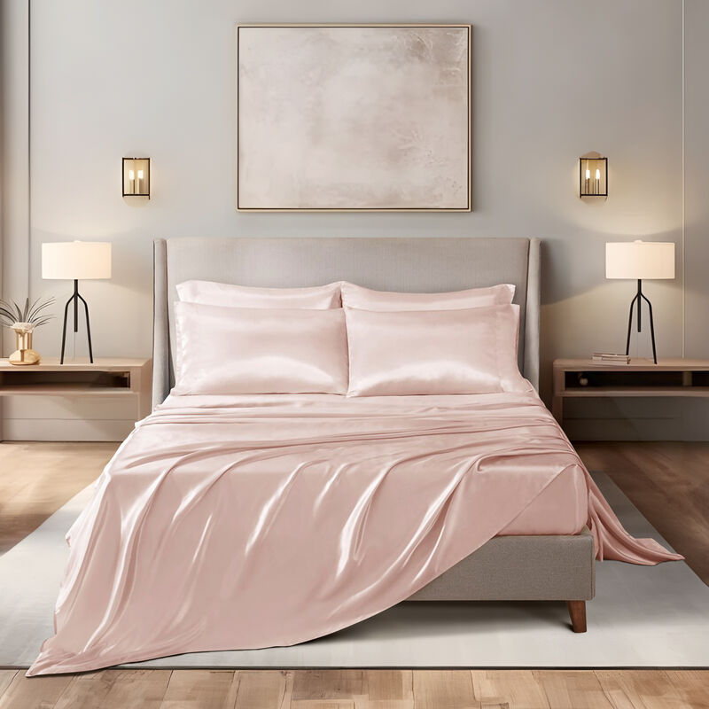 Gracie Mills Coralie 6-Piece Wrinkle-free Satin Sheet Set