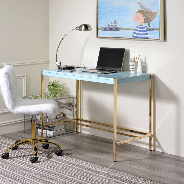 GOODSILO Modern Compact Writing Desk with USB Charging Port, Minimalist Design for Contemporary Home Office Spaces