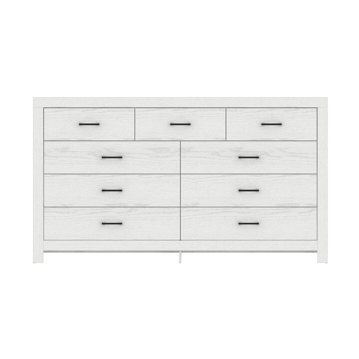 FUFU&GAGA 9-Drawer Rustic Dresser with Vintage Charm, Durable Build, (63" W x 15.7" D x 35.4" H), Brown