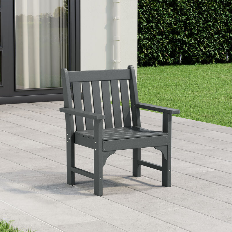 WestinTrends Outdoor Patio HDPE Garden Dining Arm Chair image number 1