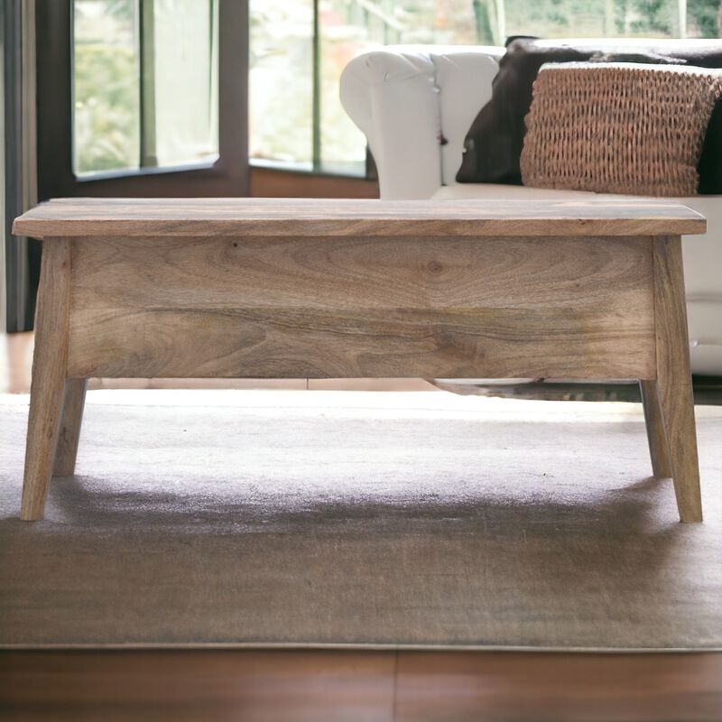 Solid Wood Lid Up Storage Bench