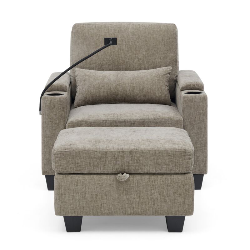 Kurtfo Chenille Accent Chair Set image number 8