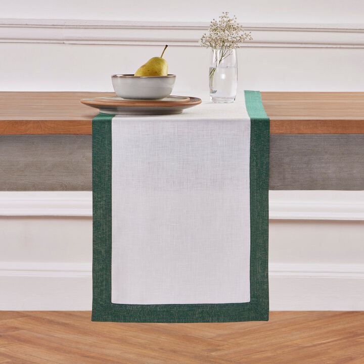 Linen Table Runner - Festive Edge