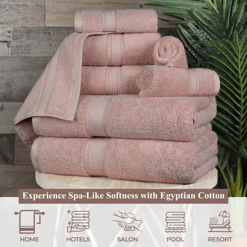 Egyptian Cotton Plush Bath Sheet Set of 2, Soft Absorbent Towels image number 4