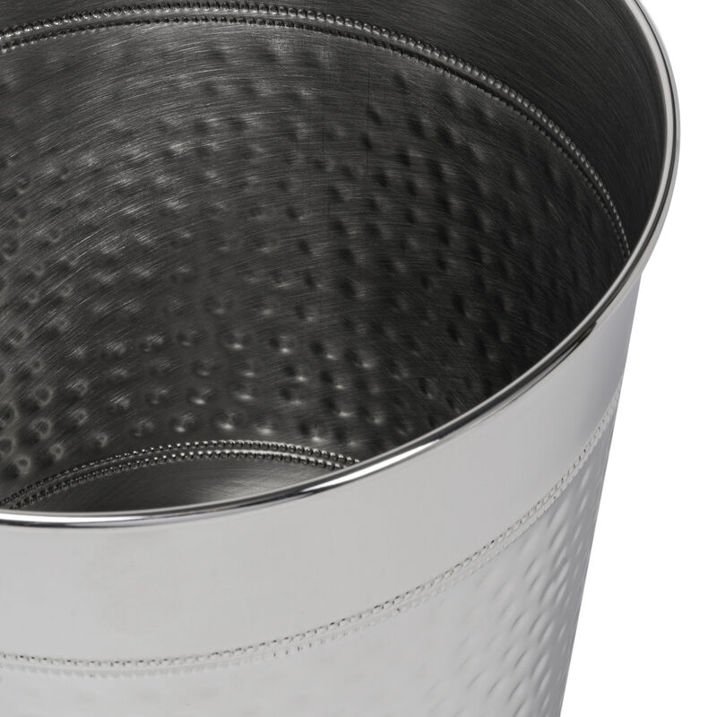 Riley Modern Classic Hammered Steel Accent 2-Gallon Wastebasket