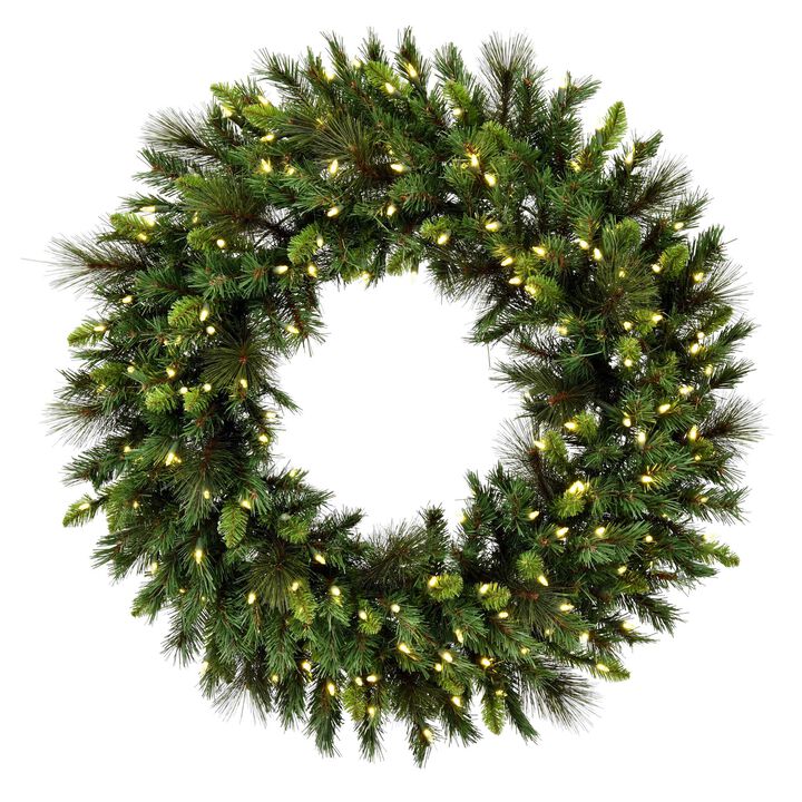 Vickerman Bangor Mixed Pine Artificial Christmas-Wreaths, 48"", Green, G193748LED