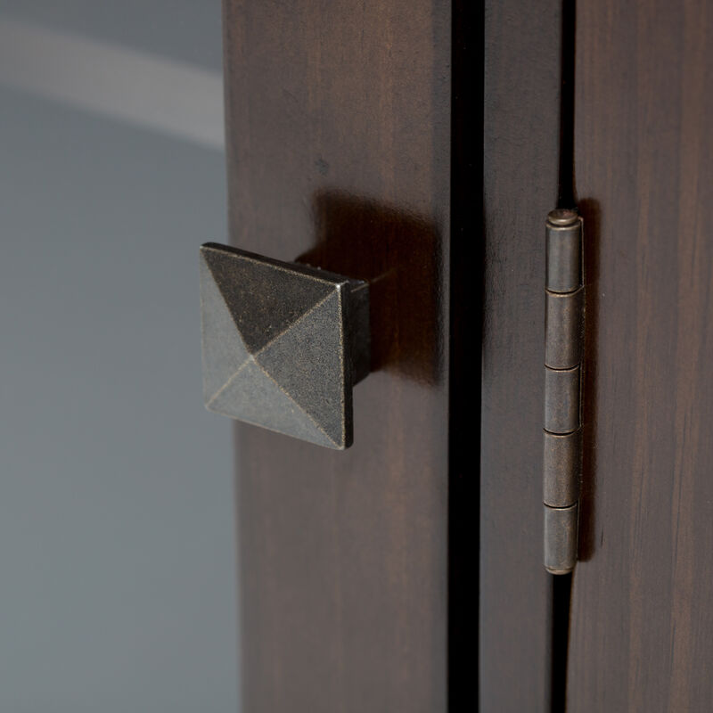 Cosmopolitan SOLID WOOD 72 inch Wide Contemporary TV Media Stand in Mahogany Brown For TVs up to 80 inches