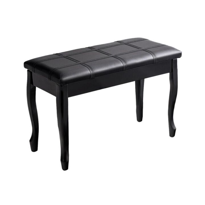 Hivvago Solid Wood PU Leather Piano Bench with Storage