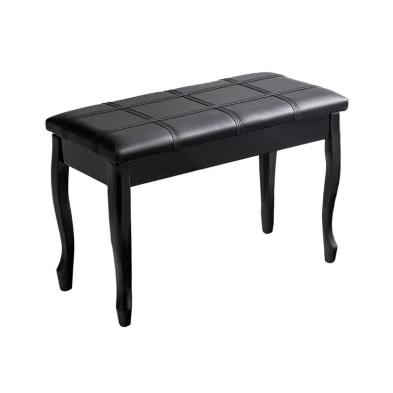 Hivvago Solid Wood PU Leather Piano Bench with Storage