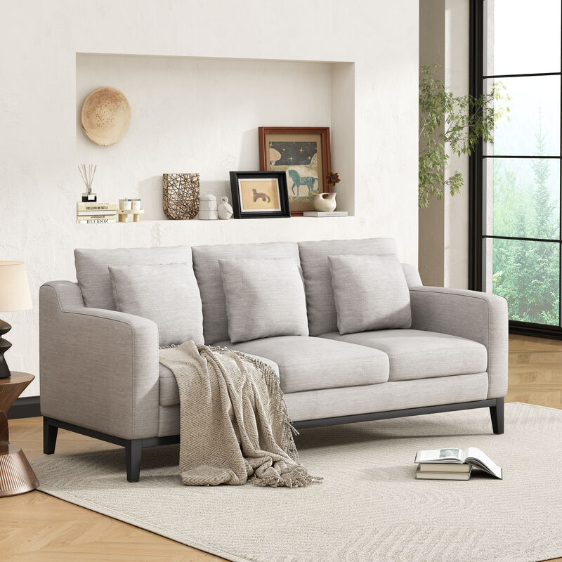 Merax Comfy 3-seat Sofa with Wooden Legs