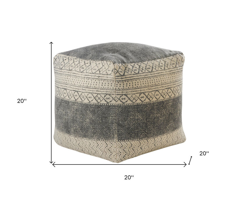 Cotton Pouf Ottoman for Comfortable Floor Use and Modern Home Decor