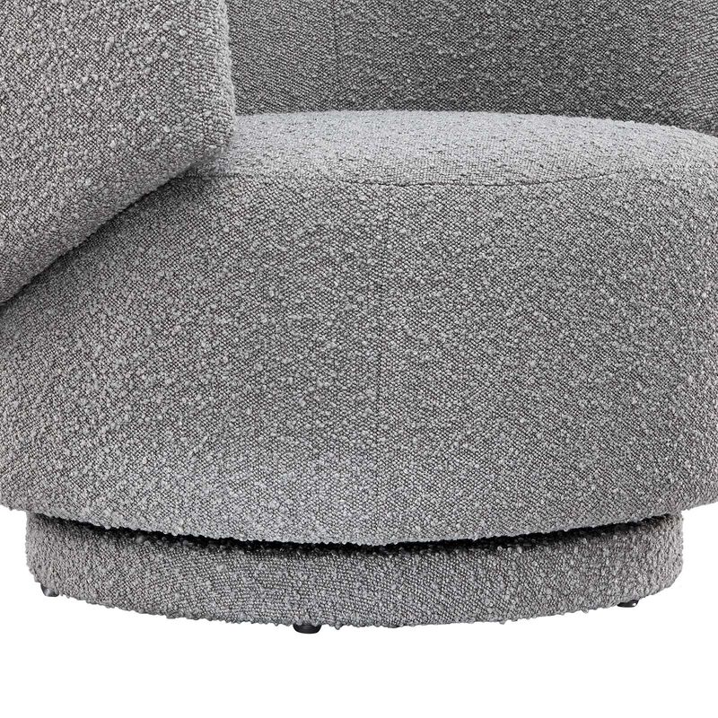 Celestia Boucle Fabric Fabric and Wood Swivel Chair image number 5