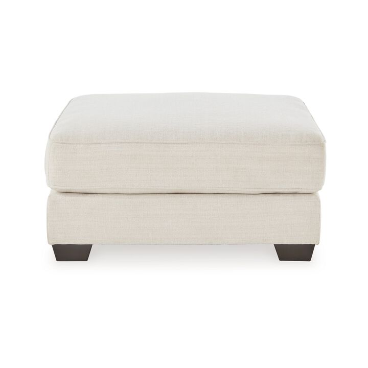 42 Inch Ottoman, Oversized Cushion, Modern Style, Soft Beige Polyester - Benzara