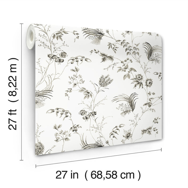 Floral Lace Black Wallpaper (Set of 2) image number 2