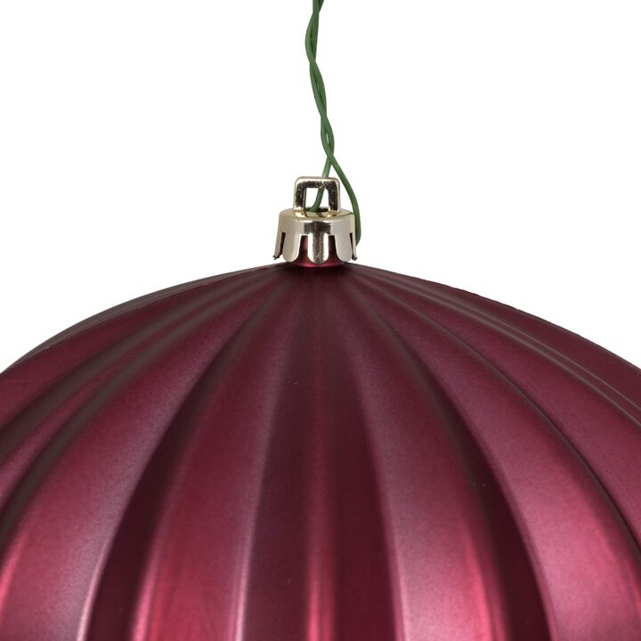 Vickerman 5.7" Berry Red Matte Onion Christmas Ornament, UV Treated, Set of 3