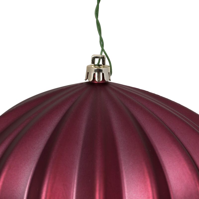 Vickerman 5.7" Berry Red Matte Onion Christmas Ornament, UV Treated, Set of 3 image number 1