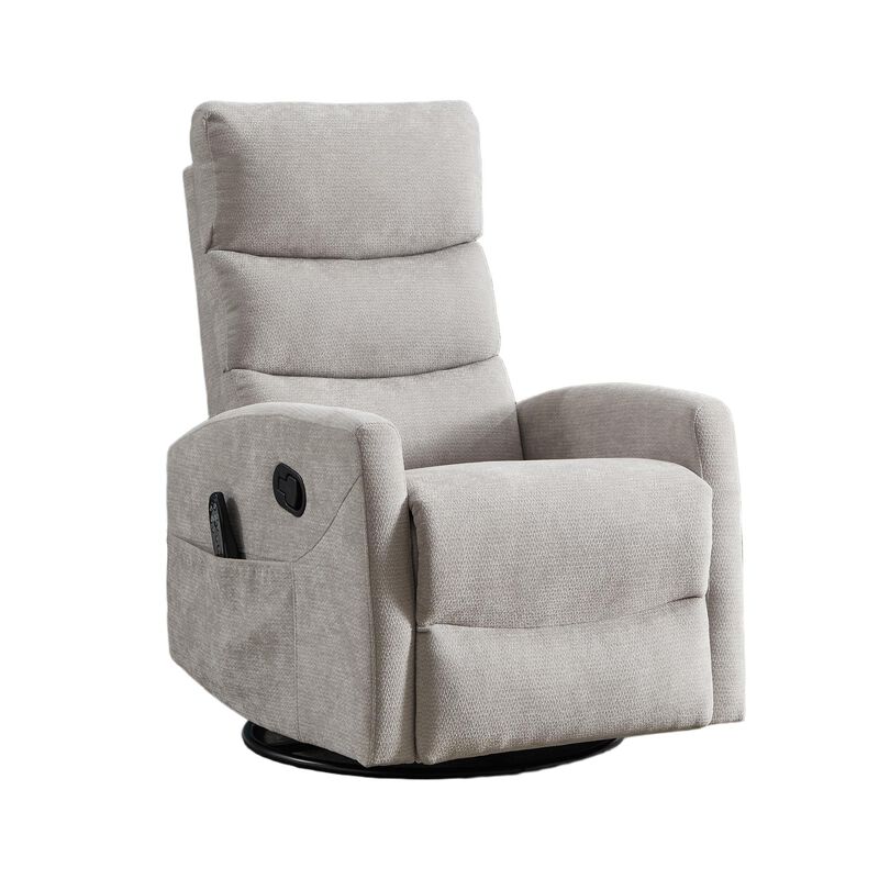 Faux Leather Manual Recliner Chair Swivel Rocker Recliner with Heat & Massage image number 0